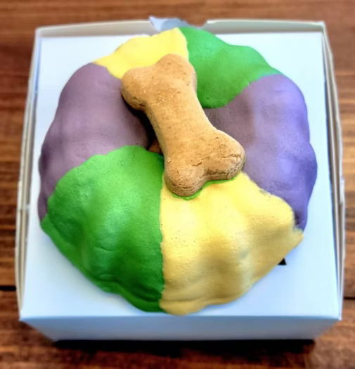 Mardi Gras King Cake Dog Cake