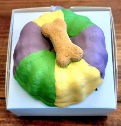 Mardi Gras King Cake Dog Cake