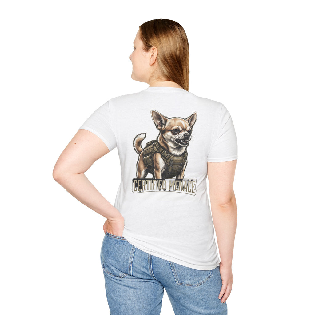 Chihuahua in Tactical Vest T-Shirt | Certified Menace