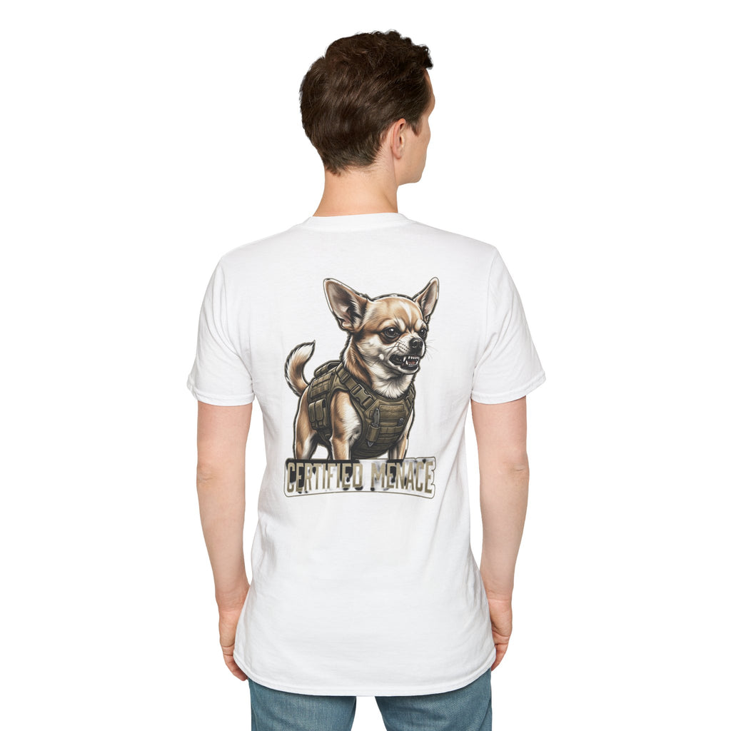 Chihuahua in Tactical Vest T-Shirt | Certified Menace