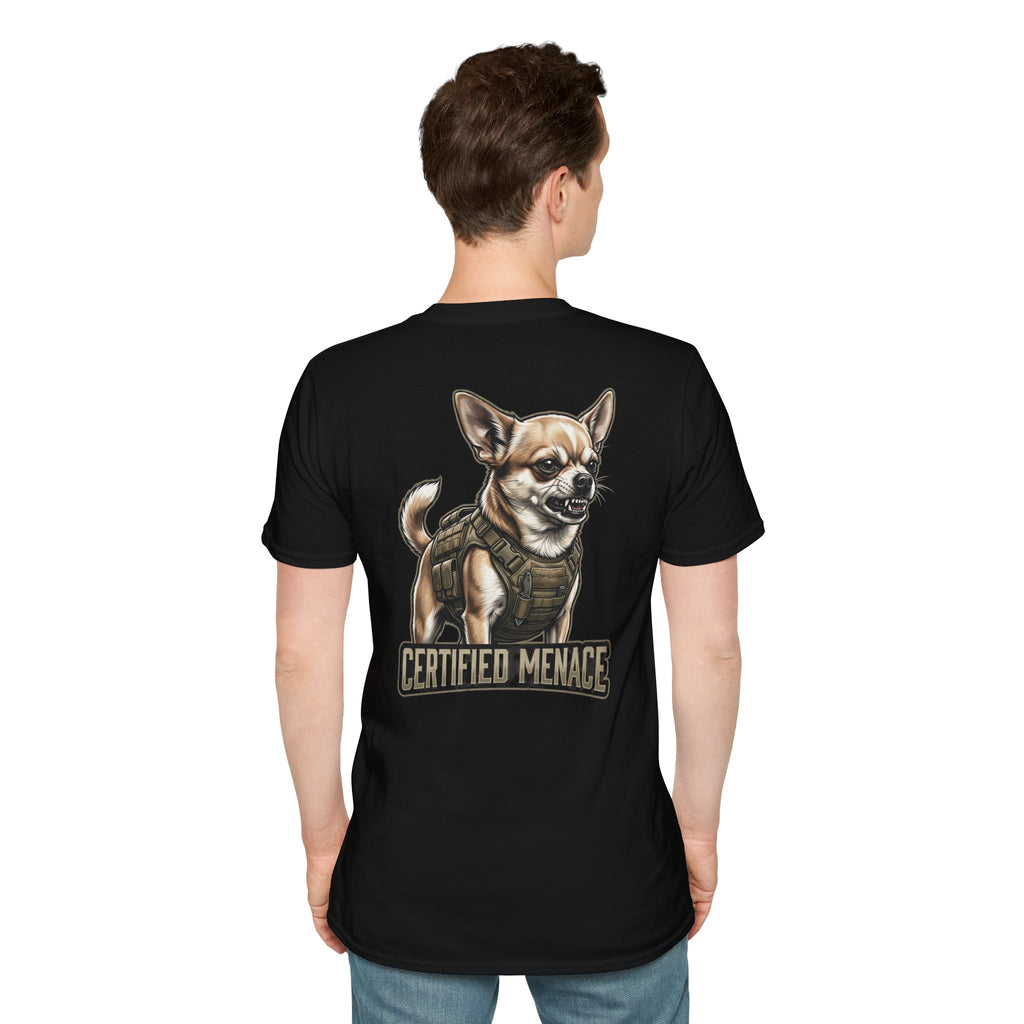 Chihuahua in Tactical Vest T-Shirt | Certified Menace