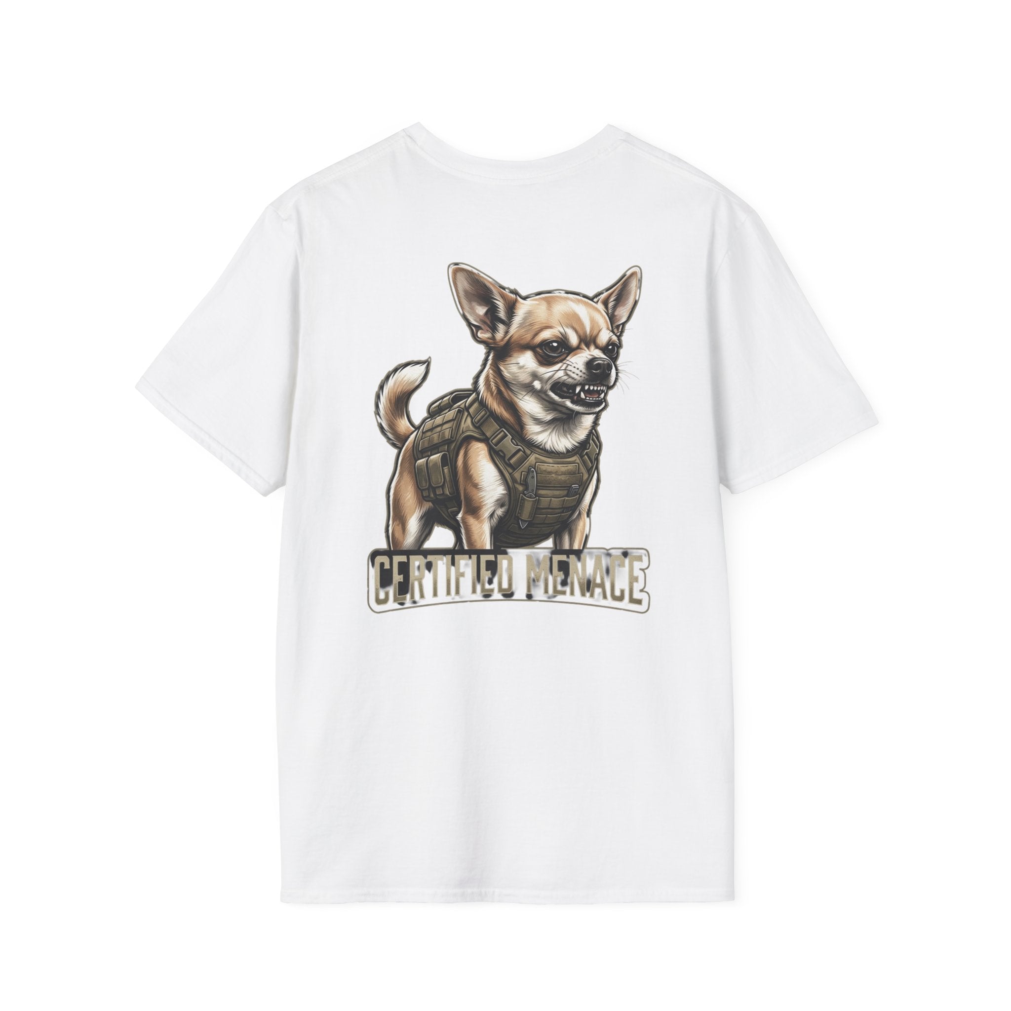 Chihuahua in Tactical Vest T-Shirt | Certified Menace