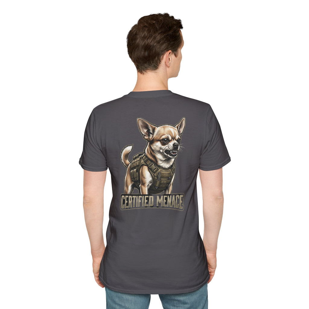 Chihuahua in Tactical Vest T-Shirt | Certified Menace