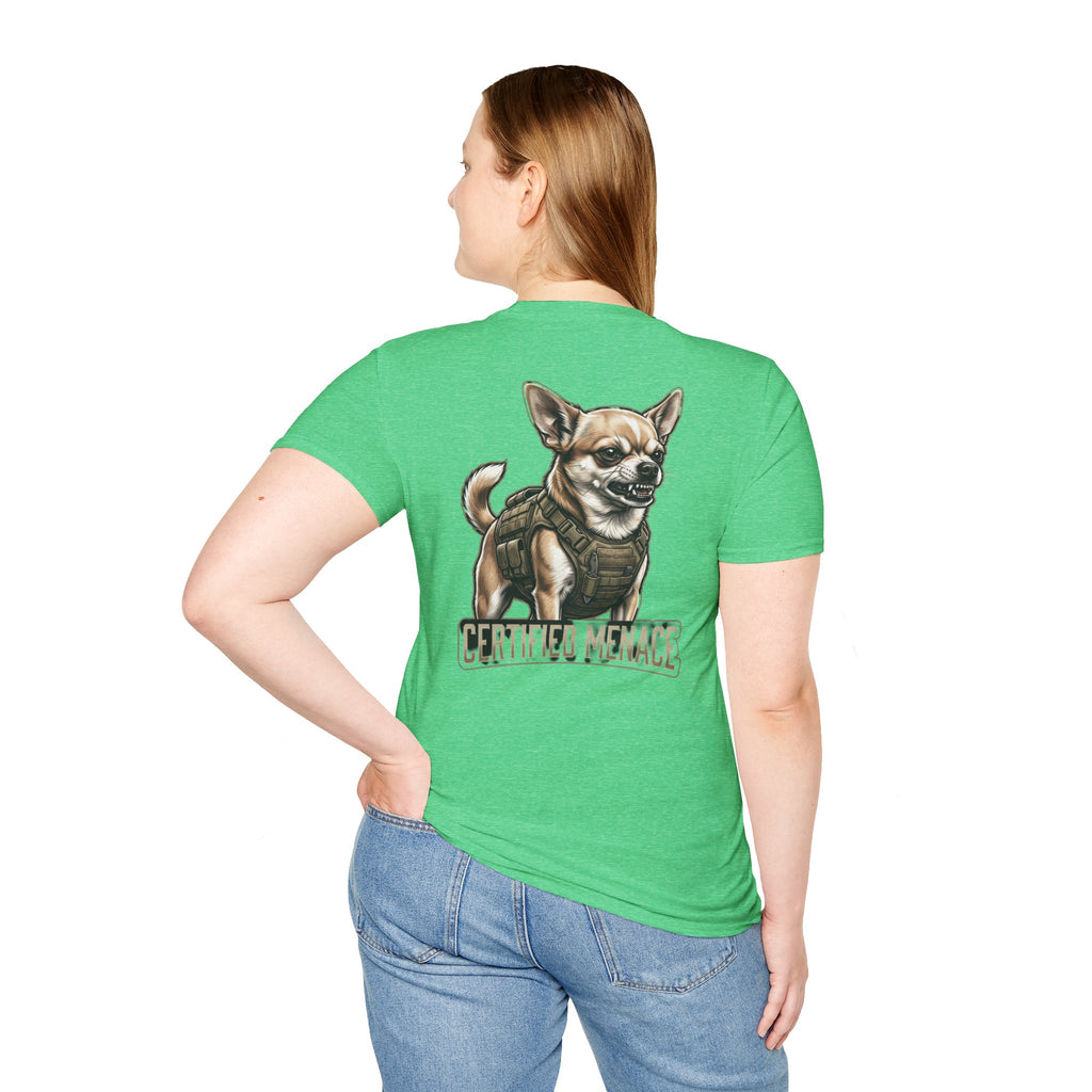 Chihuahua in Tactical Vest T-Shirt | Certified Menace