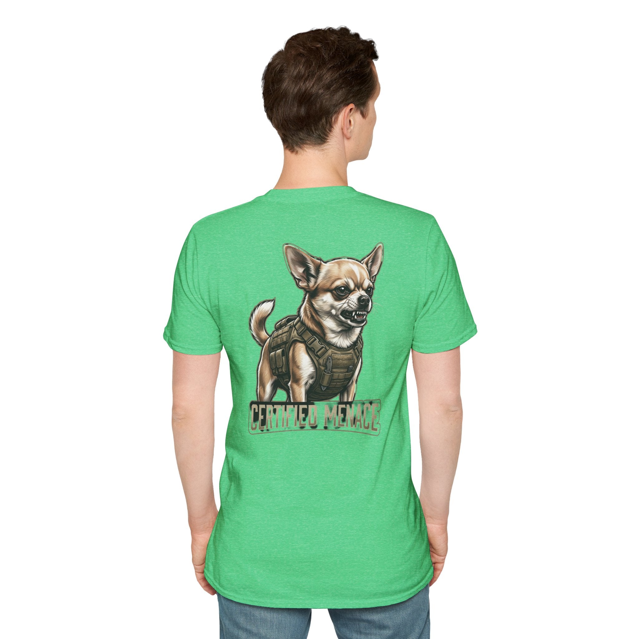 Chihuahua in Tactical Vest T-Shirt | Certified Menace
