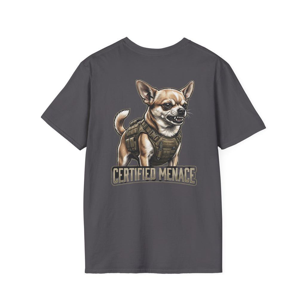 Chihuahua in Tactical Vest T-Shirt | Certified Menace